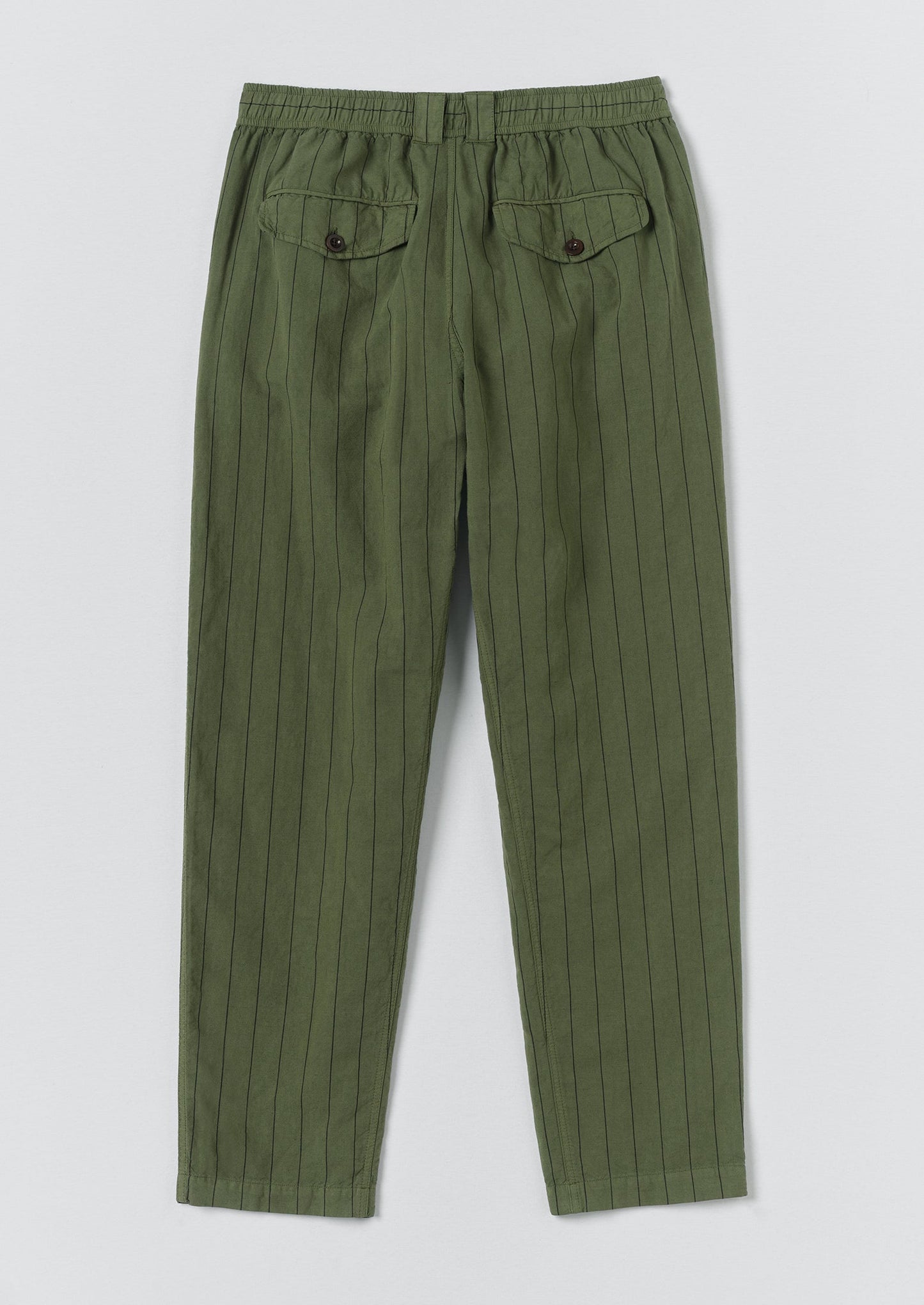 Overdyed Stripe Elasticated Cotton Linen Trousers | Basil