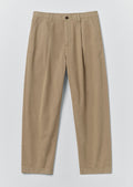 Otto Pleated Cotton Twill Trousers | Oyster