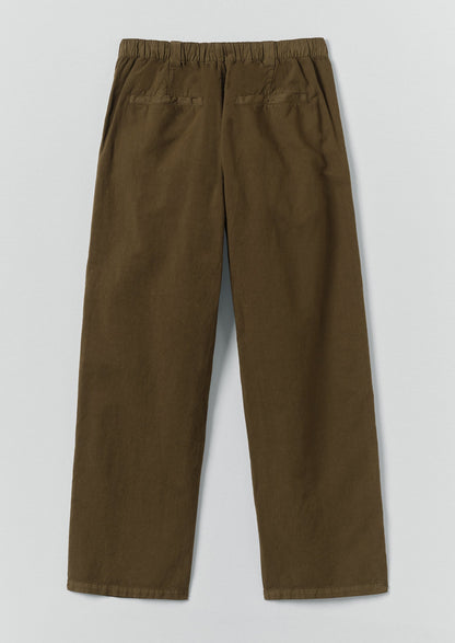 Rory Elasticated Cotton Linen Trousers | Bronze Green