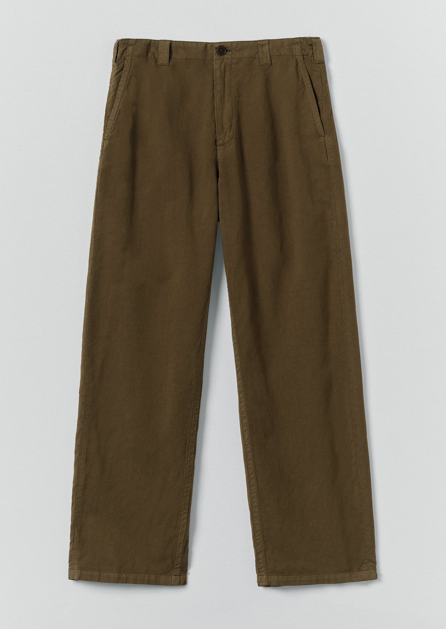 Rory Elasticated Cotton Linen Trousers | Bronze Green