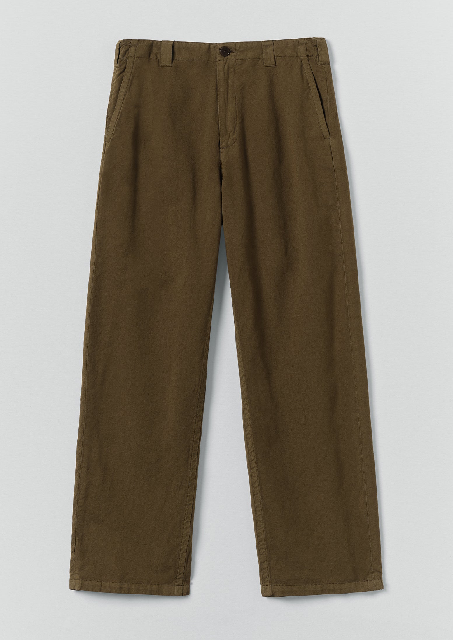 Rory Elasticated Cotton Linen Trousers | Bronze Green