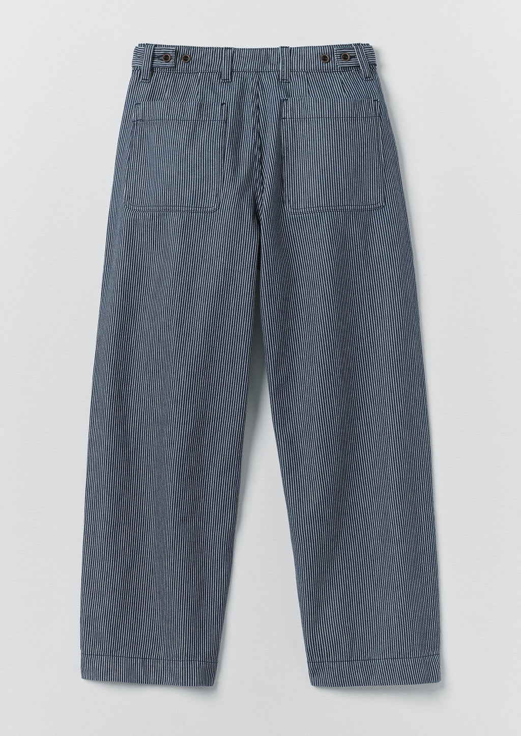 Jude Stripe Wide Leg Denim Trousers | Ecru/Indigo