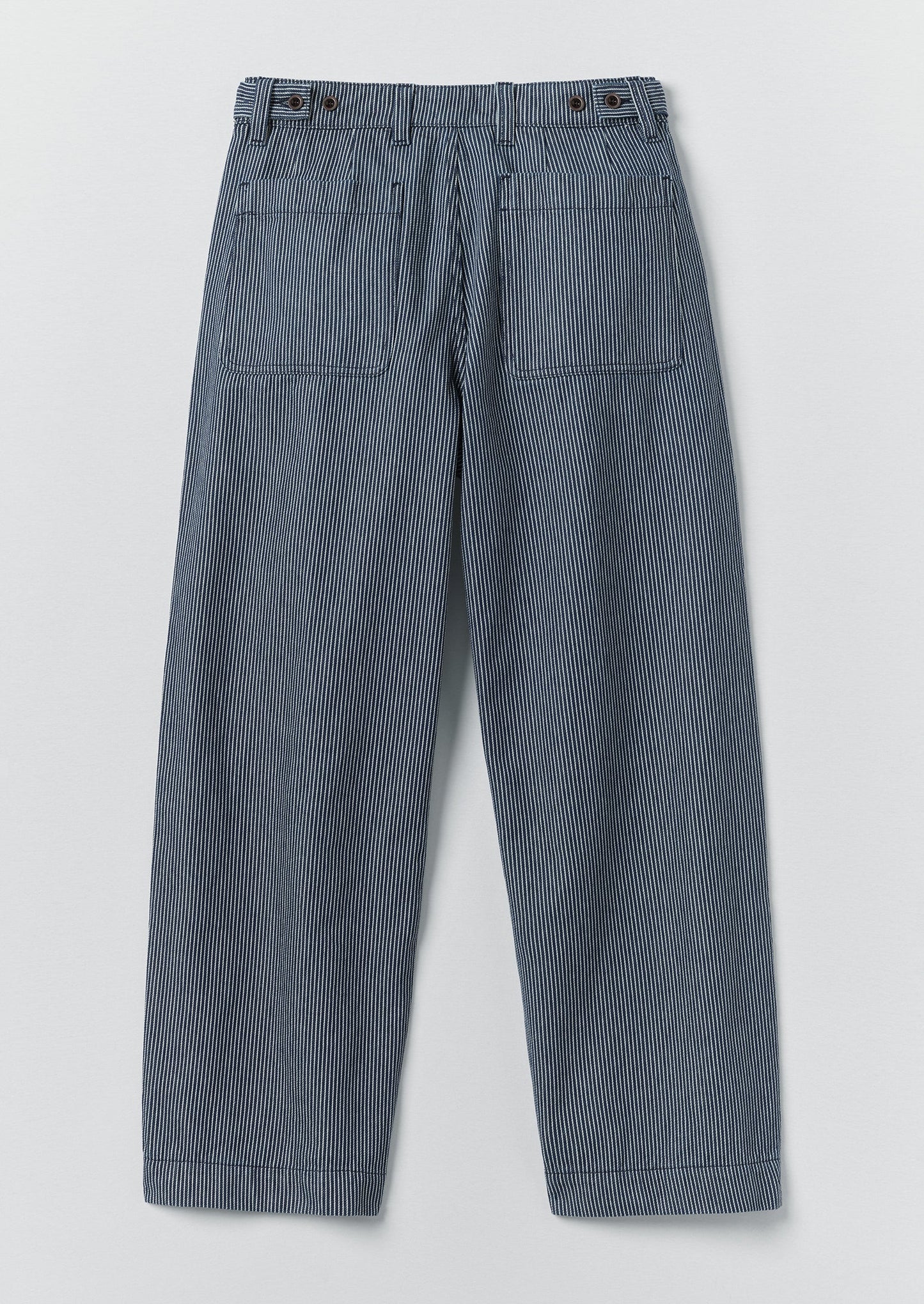 Jude Stripe Wide Leg Denim Trousers | Ecru/Indigo