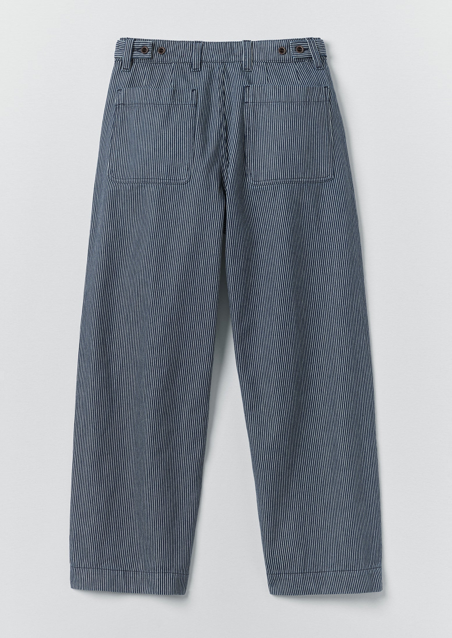 Jude Stripe Wide Leg Denim Trousers | Ecru/Indigo