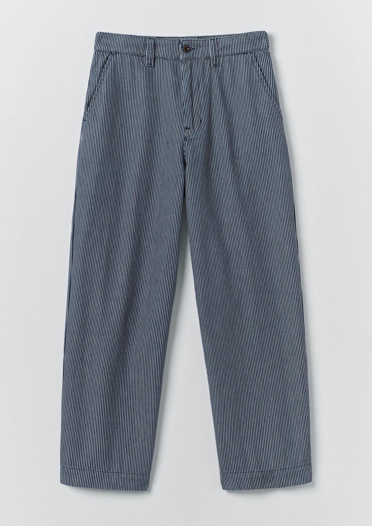 Jude Stripe Wide Leg Denim Trousers | Ecru/Indigo