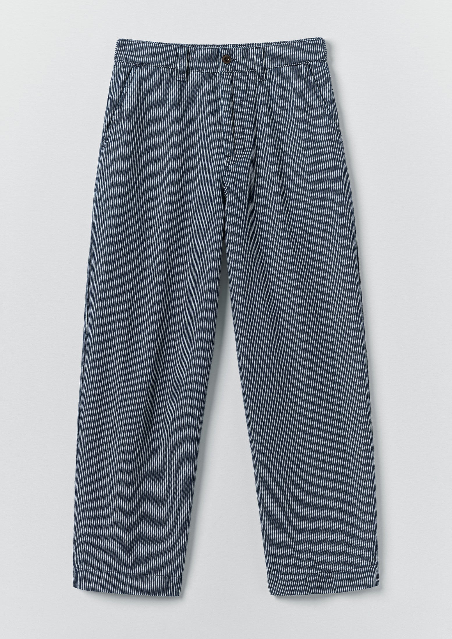 Jude Stripe Wide Leg Denim Trousers | Ecru/Indigo