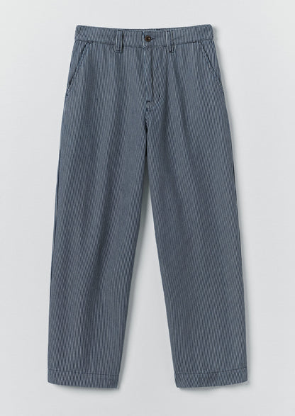 Jude Stripe Wide Leg Denim Trousers | Ecru/Indigo