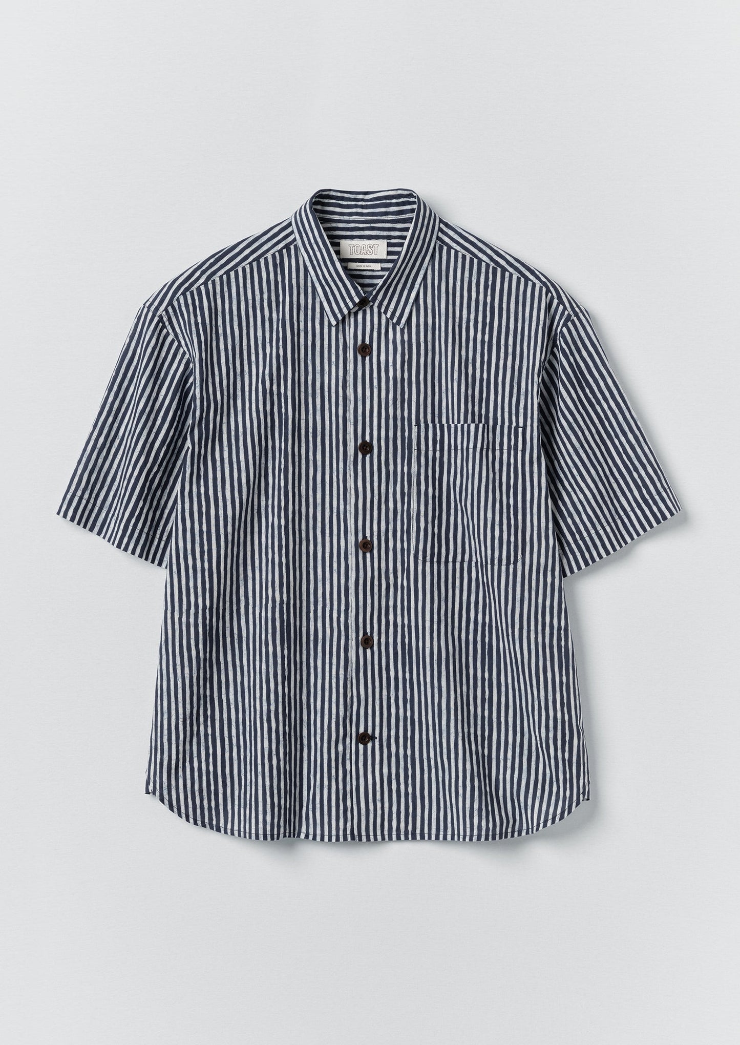 Natural Dye Stripe Cotton Shirt | Indigo