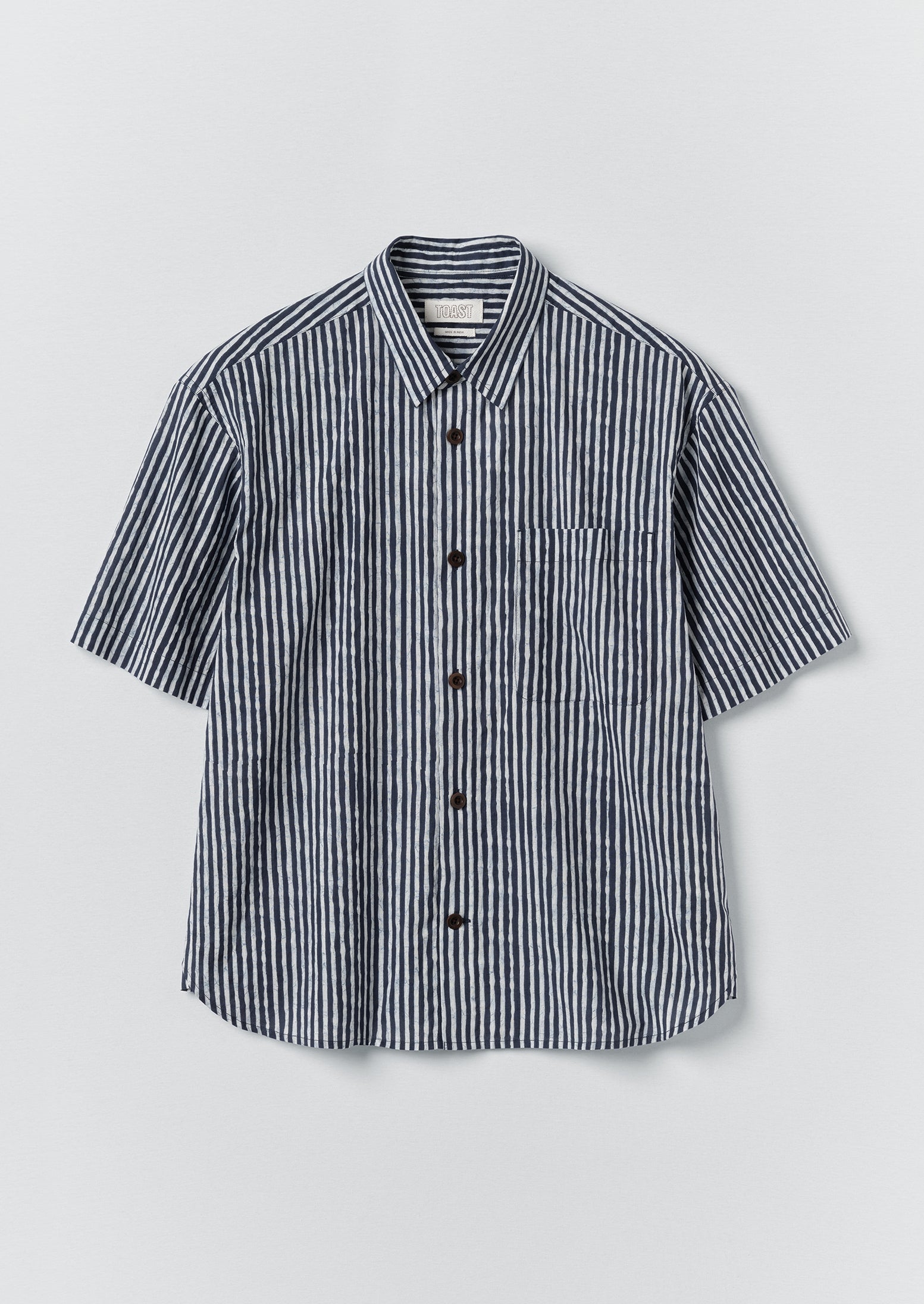Natural Dye Stripe Cotton Shirt | Indigo