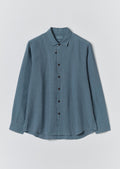 Loop Button Linen Shirt | Misty Blue