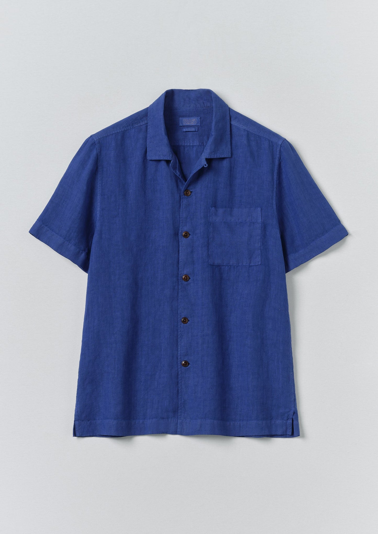 Linen Short Sleeve Shirt | Carmine Blue