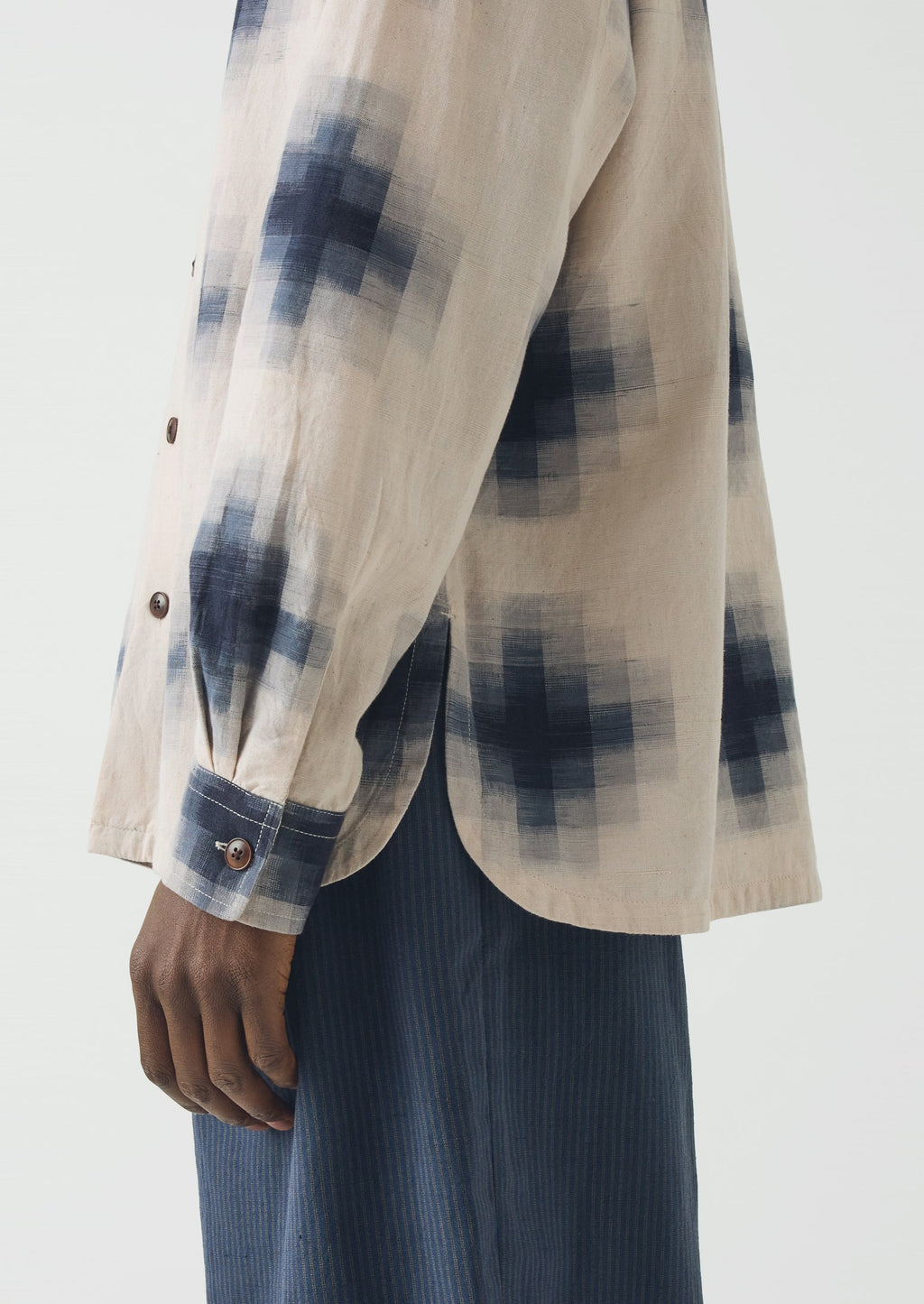 Mosaic Cotton Ikat Shirt | Slate/Putty