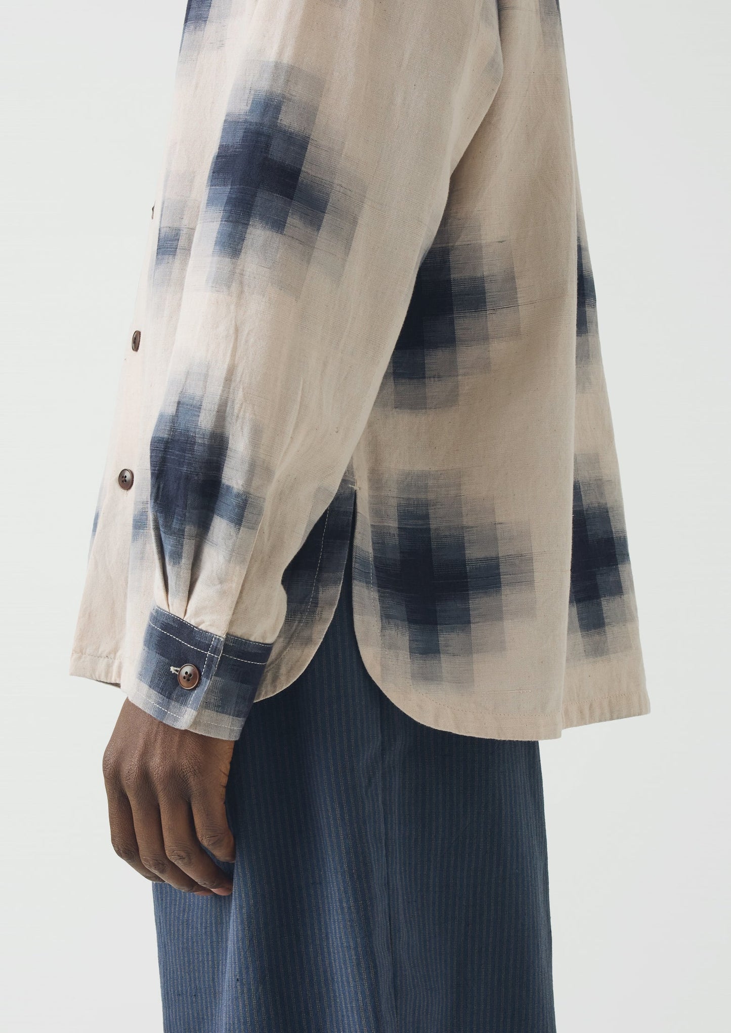 Mosaic Cotton Ikat Shirt | Slate/Putty