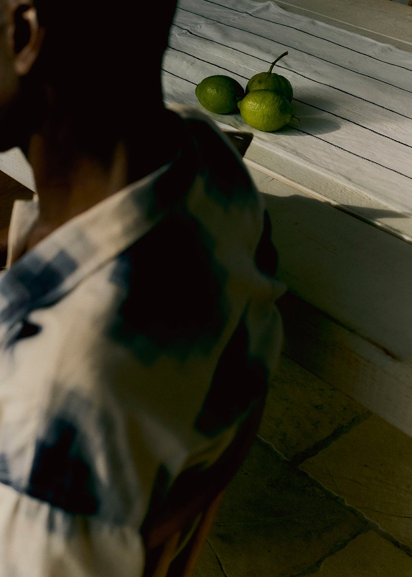 Mosaic Cotton Ikat Shirt | Slate/Putty