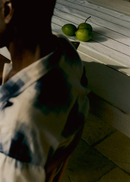 Mosaic Cotton Ikat Shirt | Slate/Putty