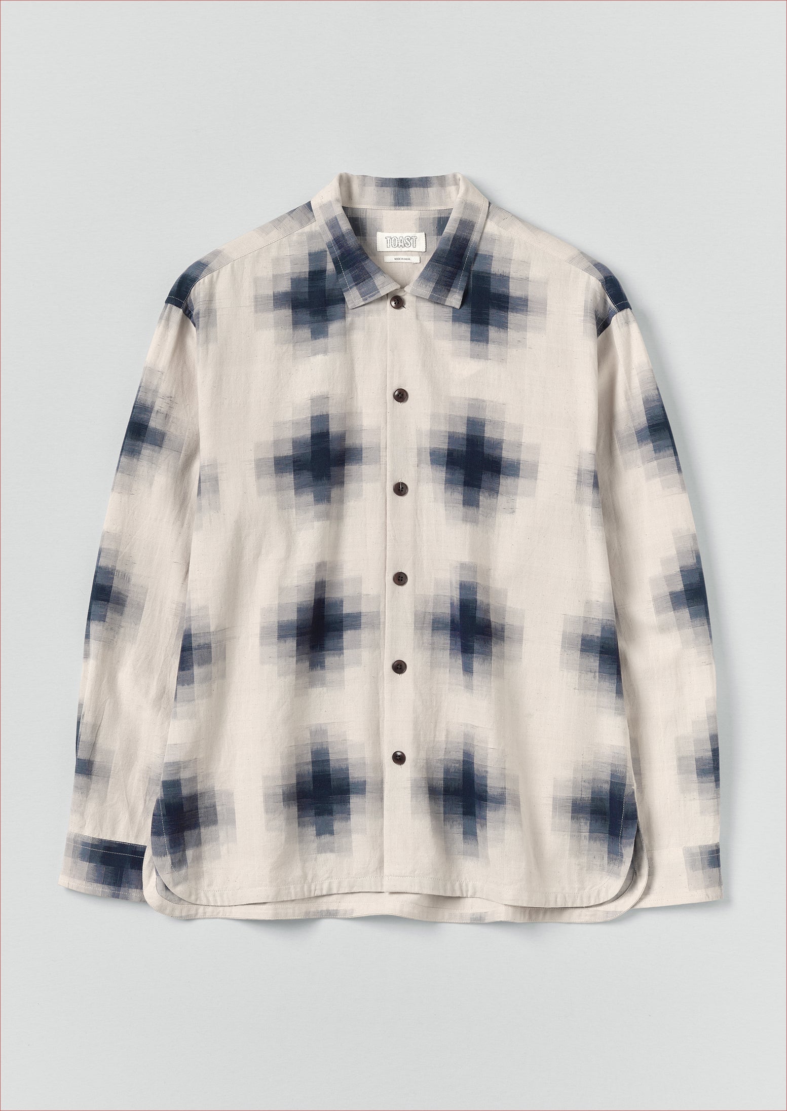 Mosaic Cotton Ikat Shirt | Slate/Putty
