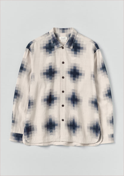Mosaic Cotton Ikat Shirt | Slate/Putty