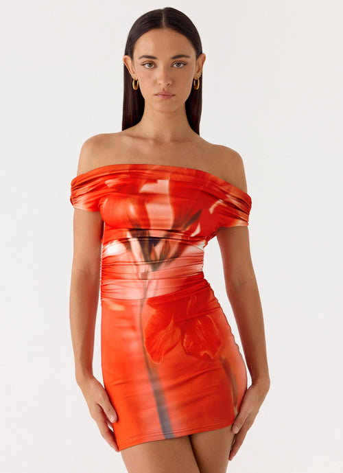 Moka Mini Dress - Fire Petal