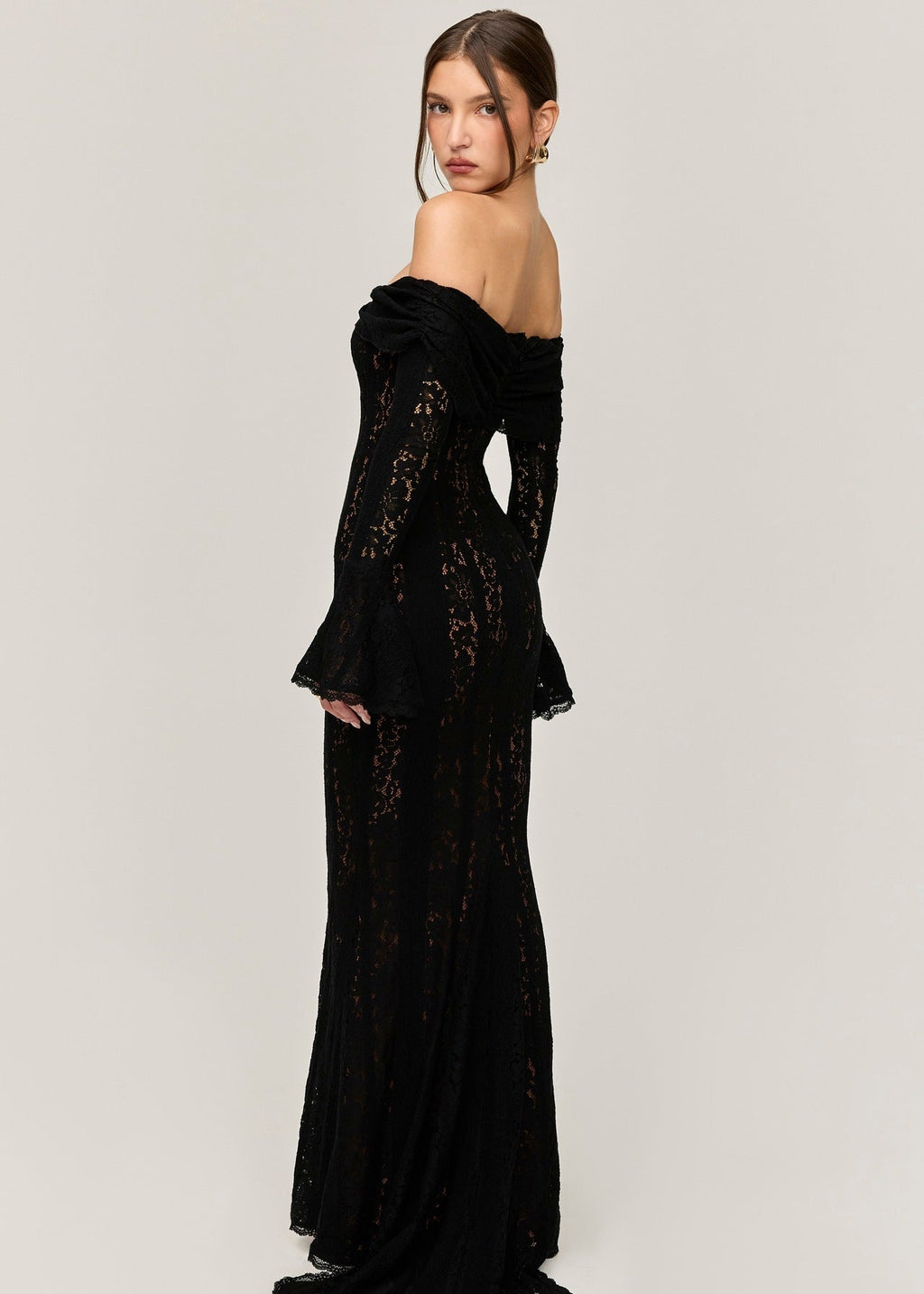 Livette - Vintage Off Shoulder Maxi Dress