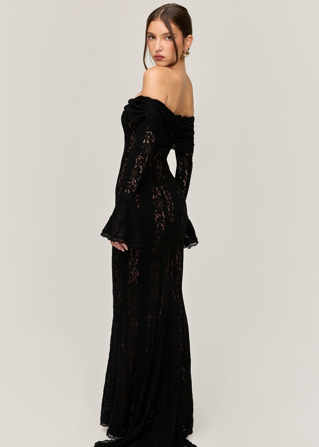 Livette - Vintage Off Shoulder Maxi Dress