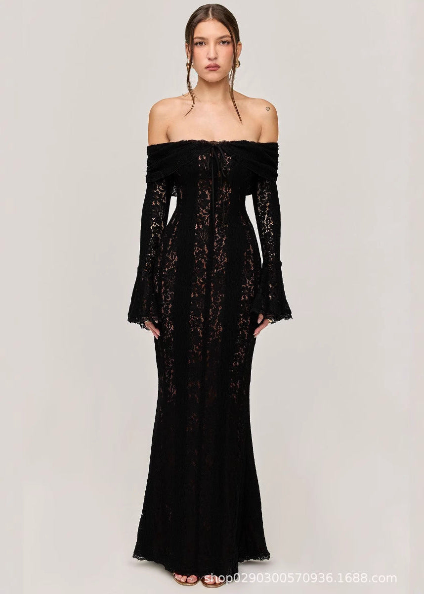 Livette - Vintage Off Shoulder Maxi Dress