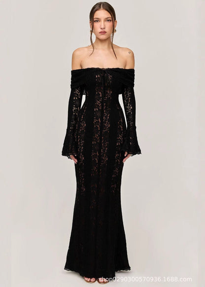 Livette - Vintage Off Shoulder Maxi Dress