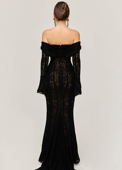 Livette - Vintage Off Shoulder Maxi Dress