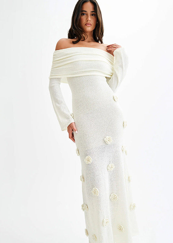 Livette - Shoulder Knit Maxi Dress