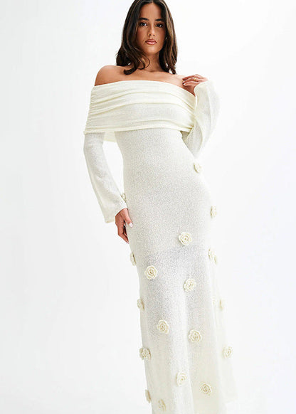 Livette - Shoulder Knit Maxi Dress