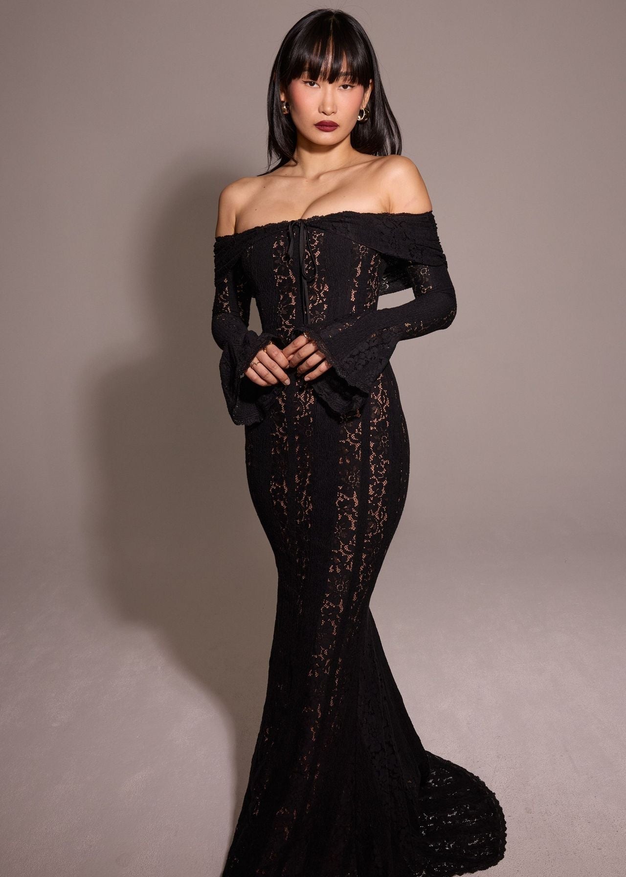 Livette - Vintage Off Shoulder Maxi Dress