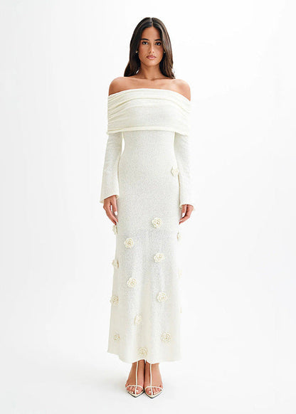 Livette - Shoulder Knit Maxi Dress