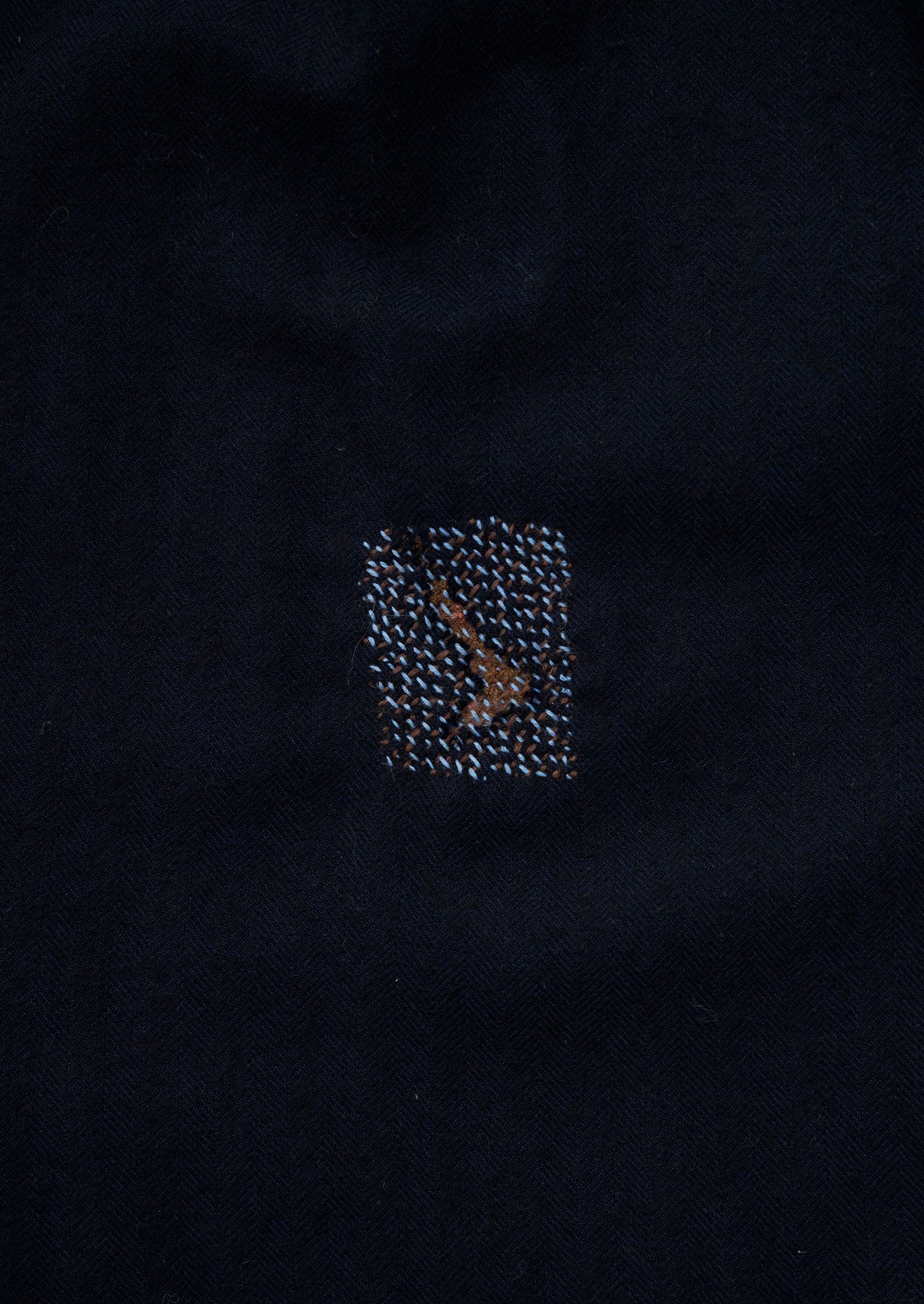 Renewed Cotton Wool Herringbone Pull on Trousers Size XS (53) | Dark Navy