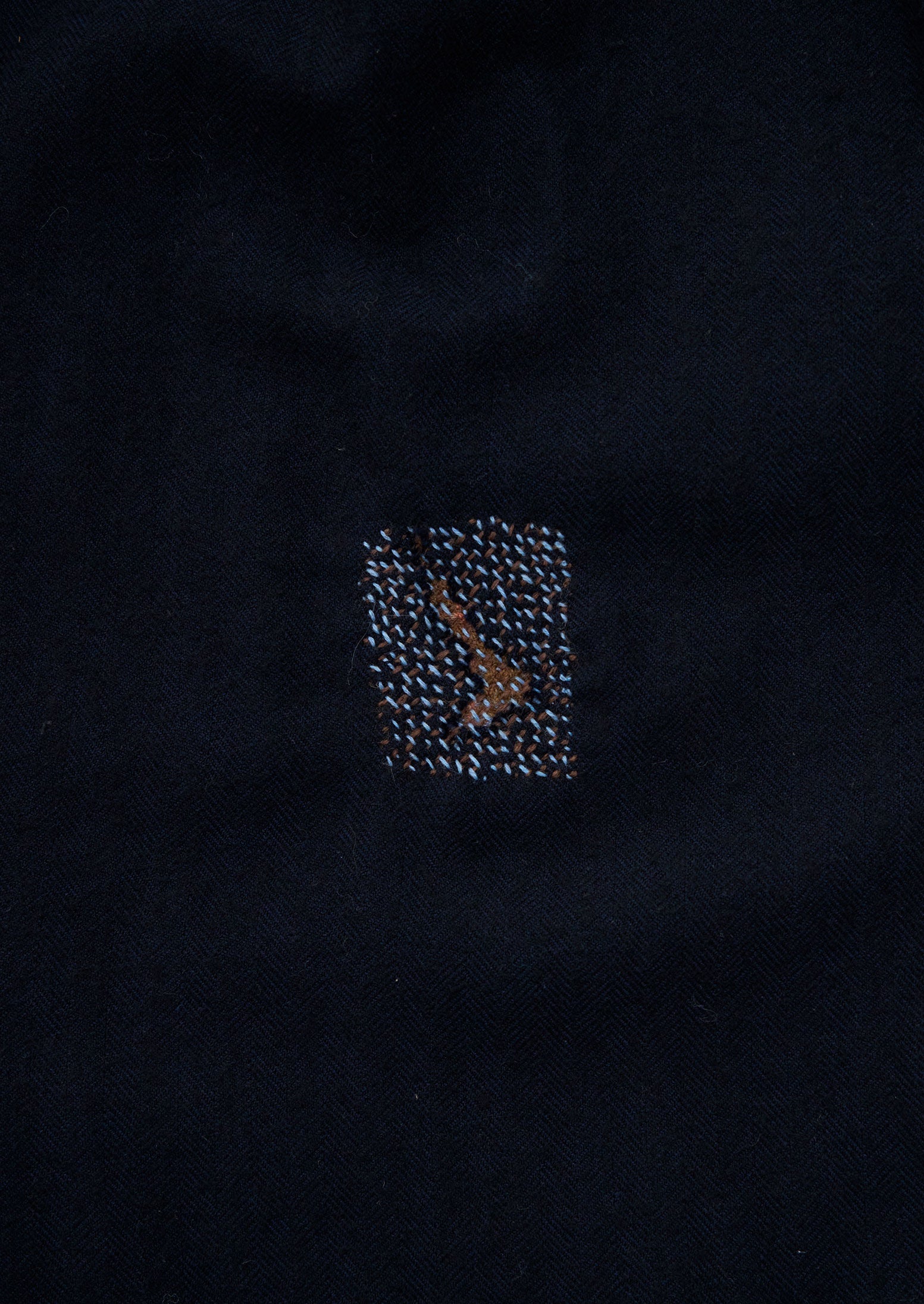 Renewed Cotton Wool Herringbone Pull on Trousers Size XS (53) | Dark Navy