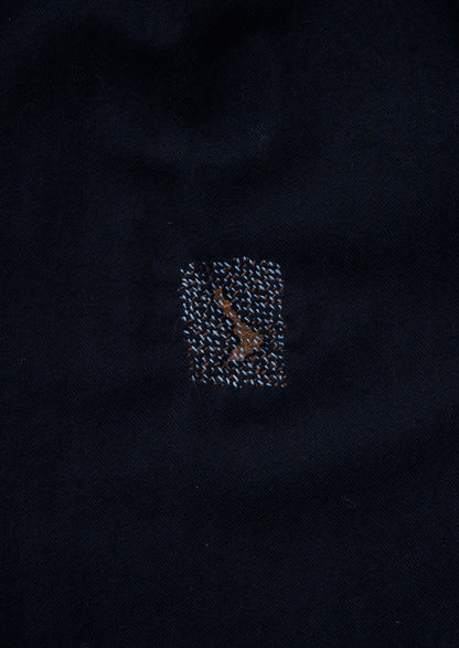 Renewed Cotton Wool Herringbone Pull on Trousers Size XS (53) | Dark Navy
