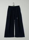 Renewed Cotton Wool Herringbone Pull on Trousers Size XS (53) | Dark Navy