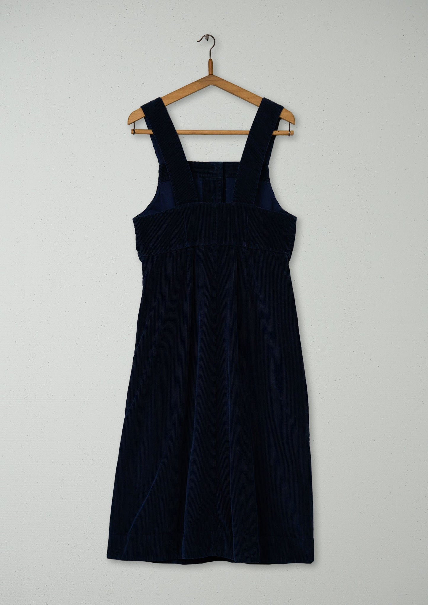 Reworn Cord Pinafore Dress Size 10 (1630) | Navy