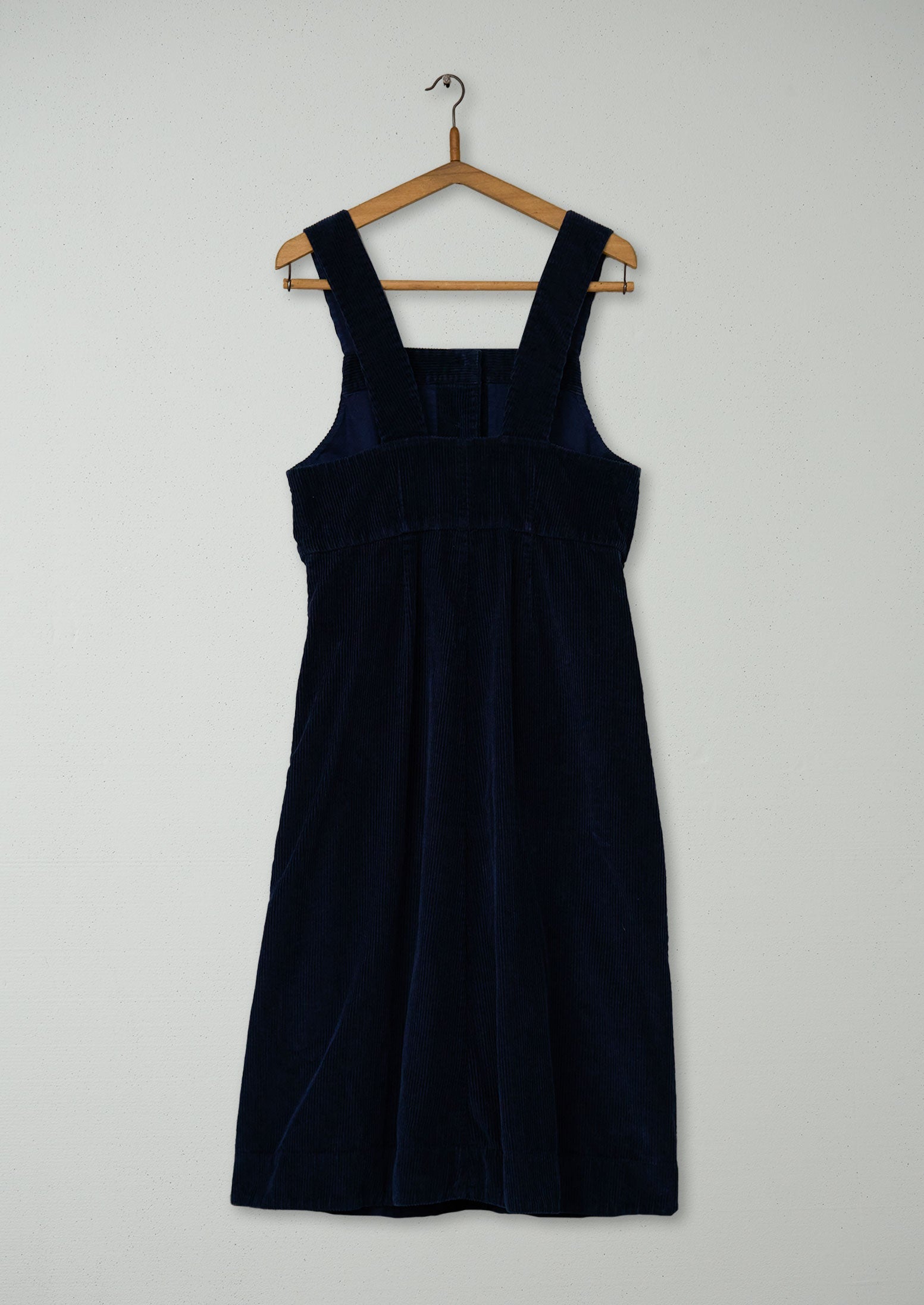 Reworn Cord Pinafore Dress Size 10 (1630) | Navy
