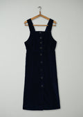 Reworn Cord Pinafore Dress Size 10 (1630) | Navy