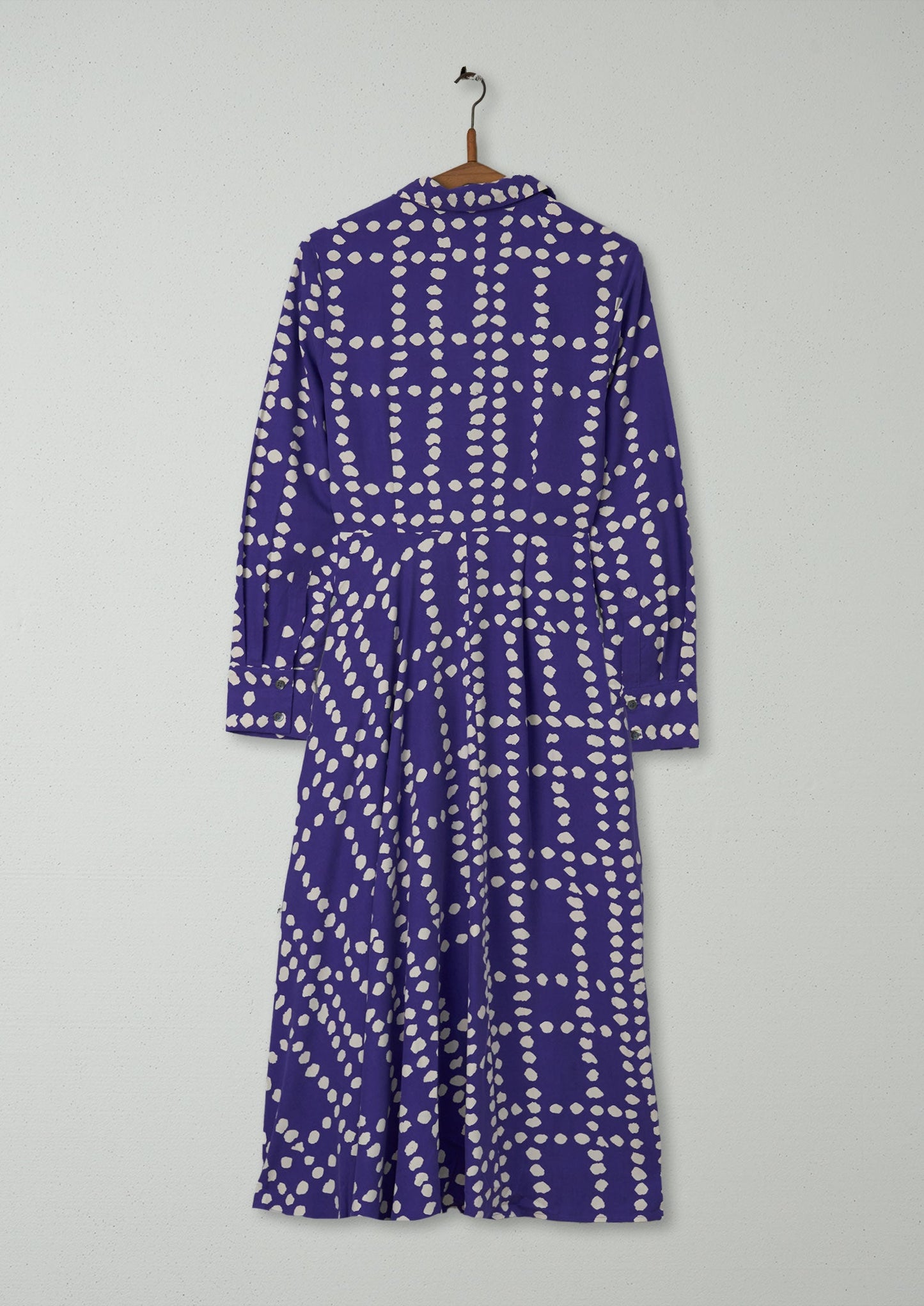 Reworn Spot Silk Dress Size 6 (1426) | Violet