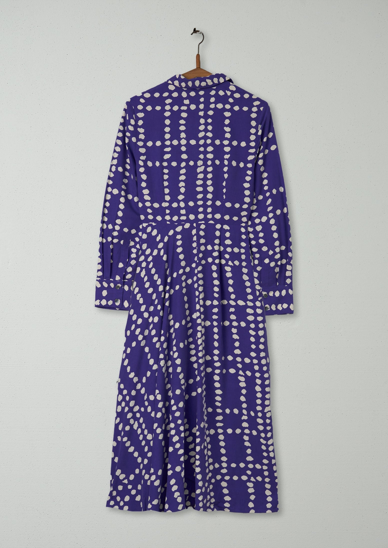 Reworn Spot Silk Dress Size 6 (1426) | Violet