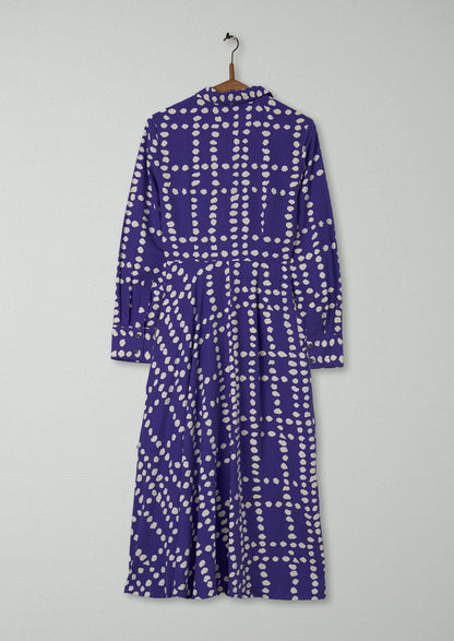Reworn Spot Silk Dress Size 6 (1426) | Violet