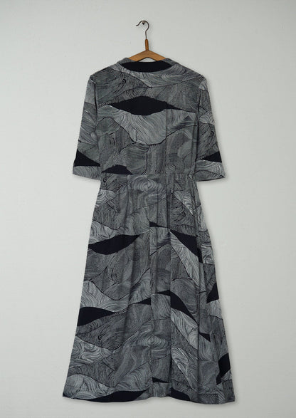 Reworn Wave Print Dress Size 6 Multi (1878) | Multi