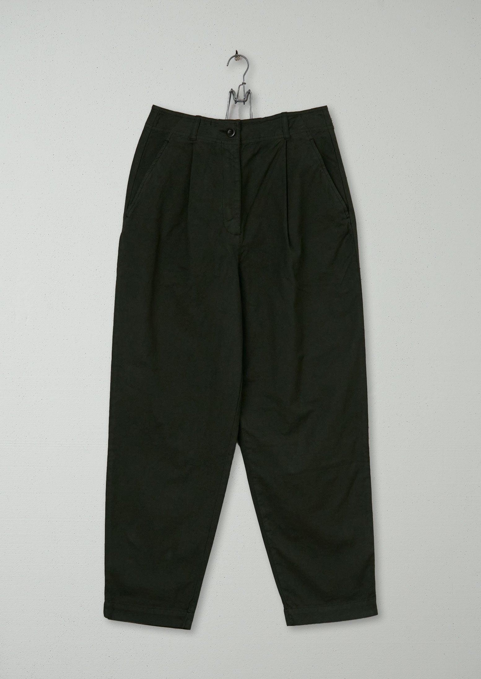 Reworn Cotton Canvas Trousers Size 8 (978) | Ash Green