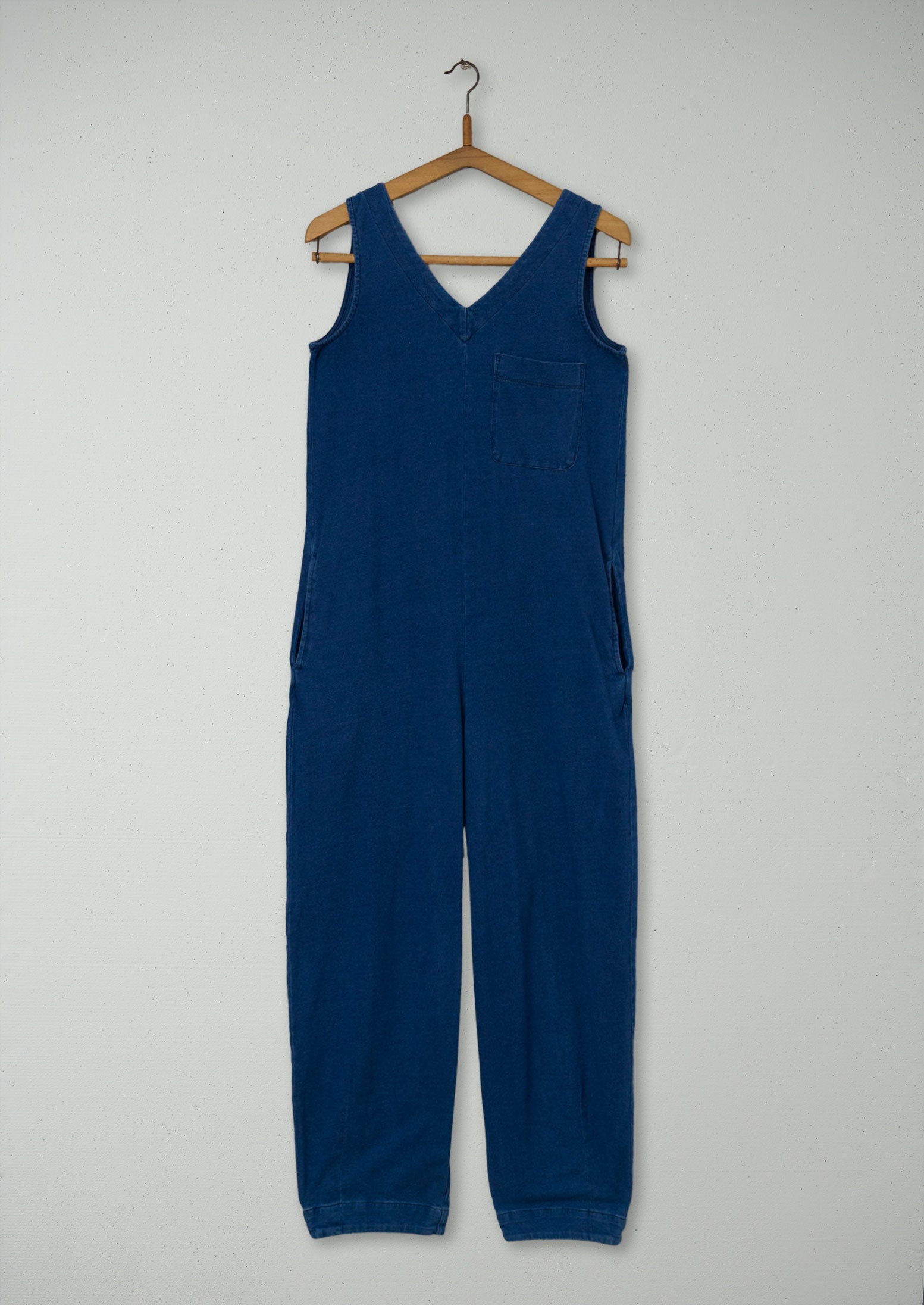 Reworn V Neck Cotton Jumpsuit Size XXS (1272) | Washed Indigo