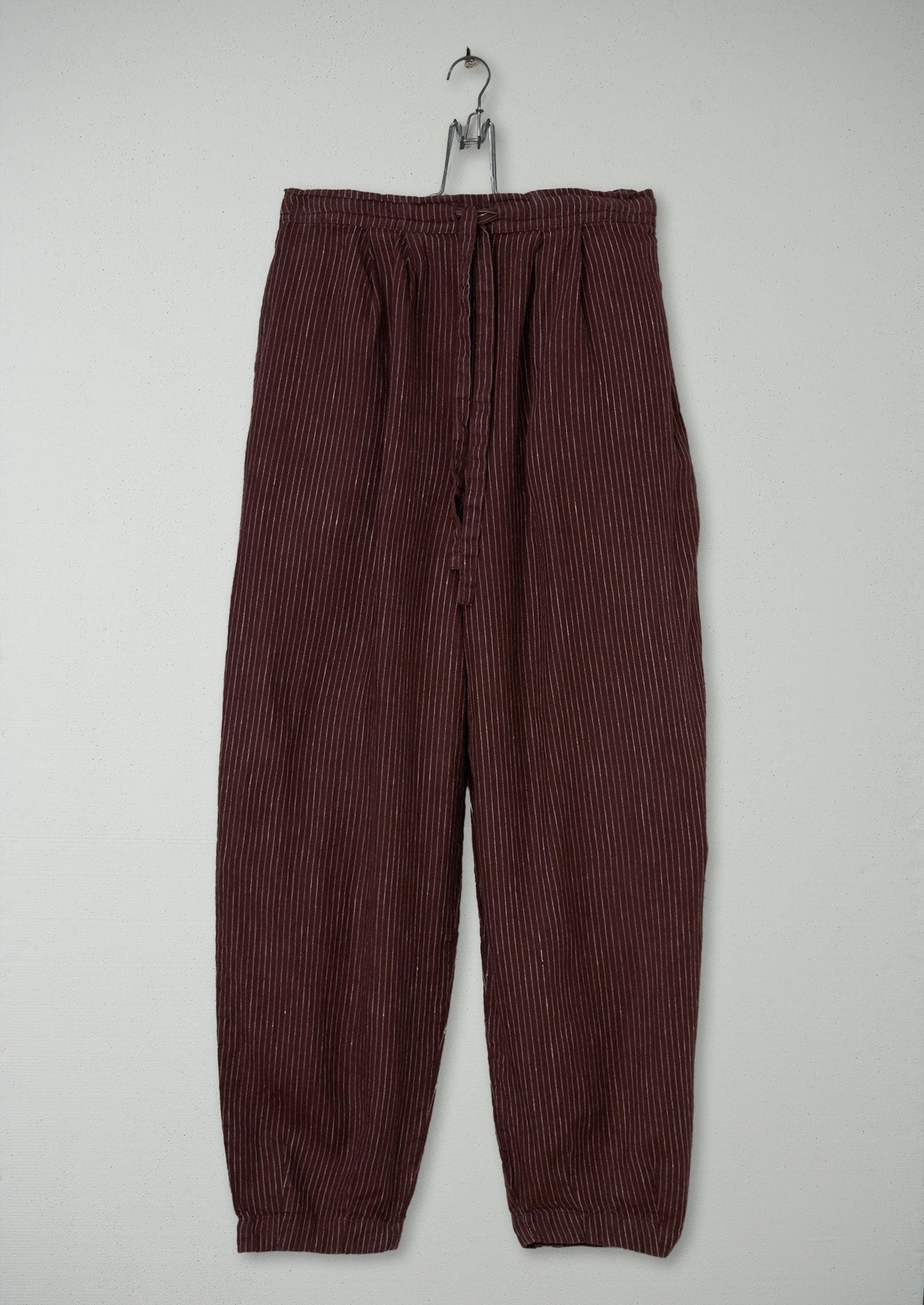 Reworn Sail Stripe Fishermans Trousers Size S (1001) | Bitter Chocolate