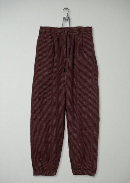 Reworn Sail Stripe Fishermans Trousers Size S (1001) | Bitter Chocolate