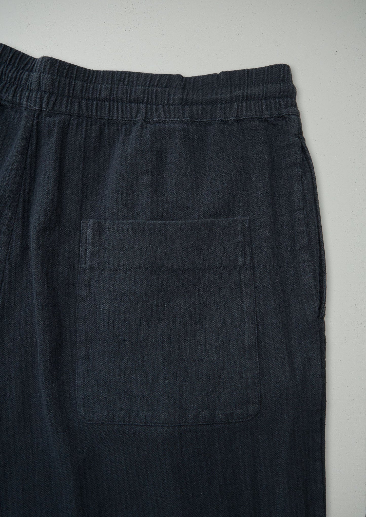 Reworn Mens Brushed Cotton Drawstring Trousers Size XS (083) | Navy