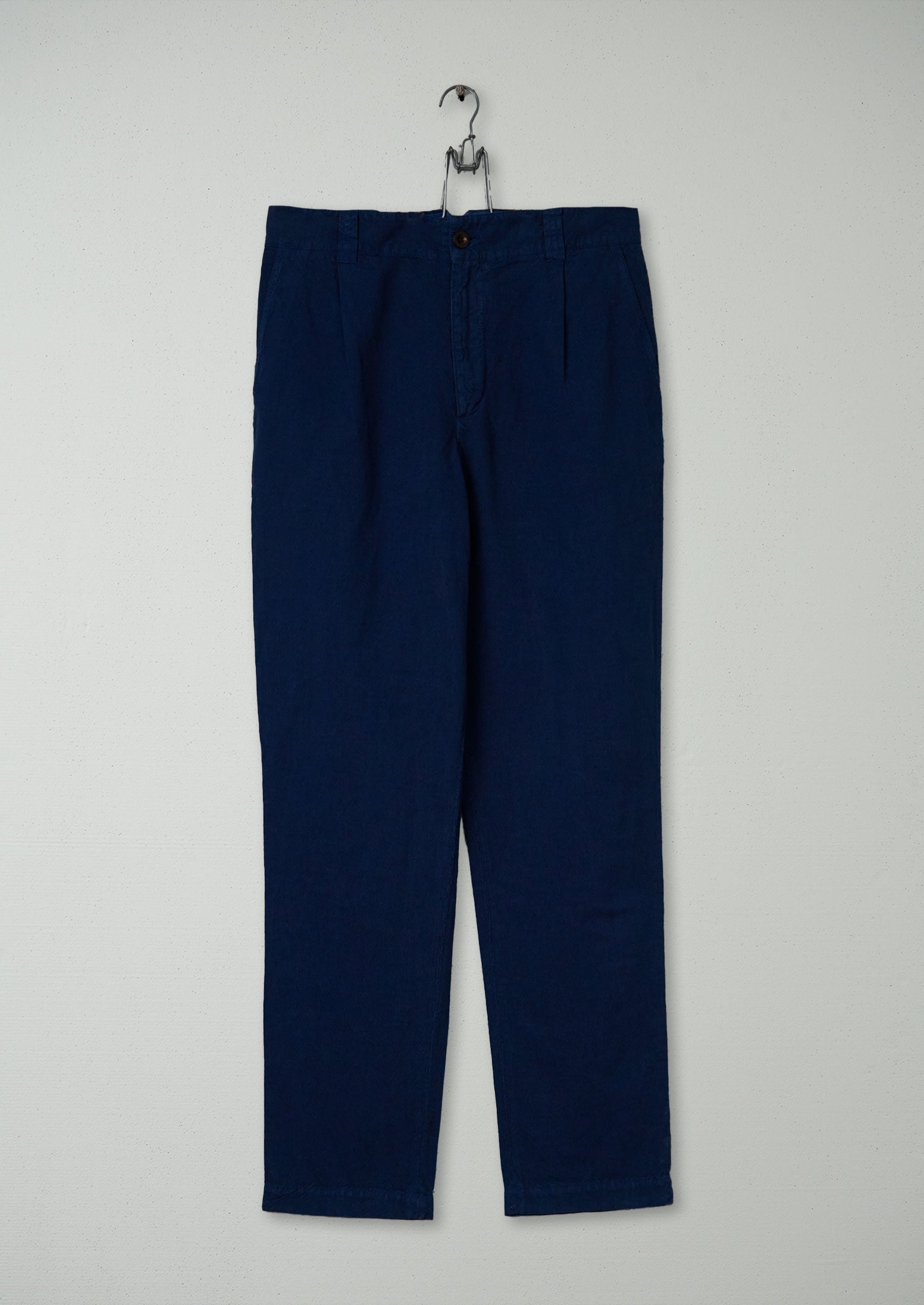 Reworn Pleat Trousers Size S (084) | Navy