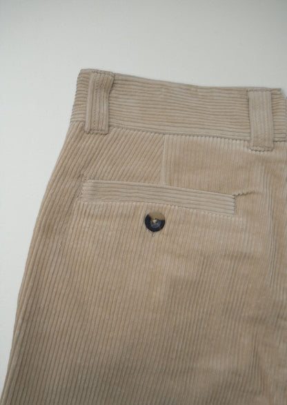 Reworn Mens Organic Cord Tapered Trousers Size 30 (075) | Taupe