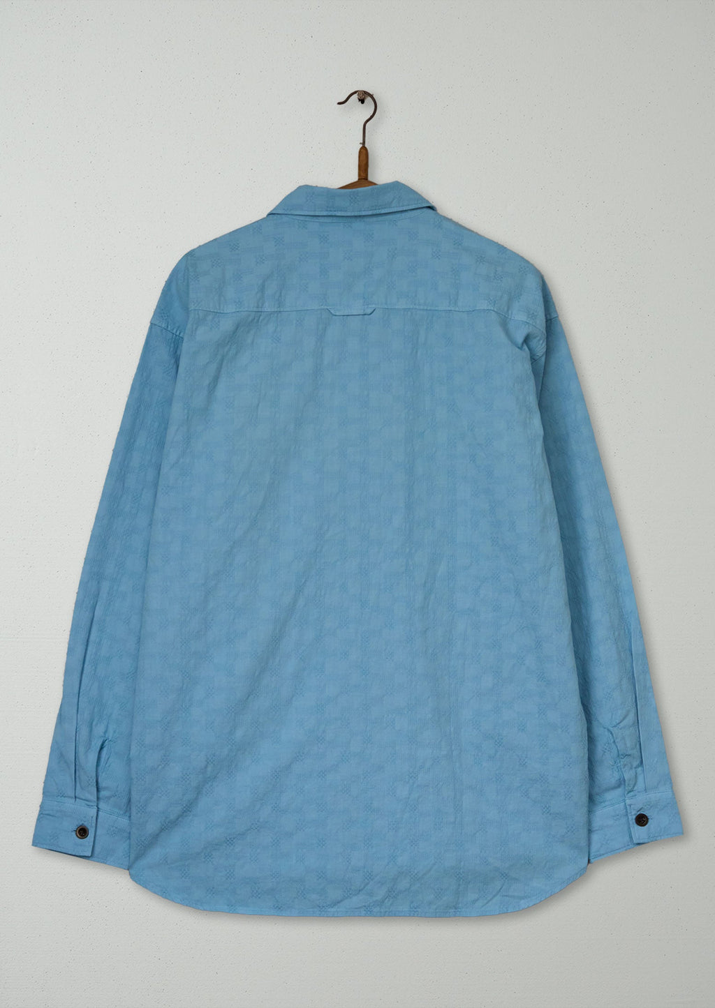 Reworn Mens Dropped Shoulder Shirt Size M (049) | Light Blue